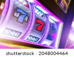 Gaming Las Vegas Classic Slot Machine. Gambling Industry Theme. Popular One Handed Bandit Game. 