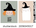 cute halloween vector... | Shutterstock .eps vector #2058345017
