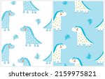 cute simple dino seamless... | Shutterstock .eps vector #2159975821