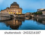 Small photo of Bode Museum at River Spree in the evening, located on the Museum Island in city of Berlin, Germany.