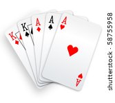 A Poker Hand Full House Three...
