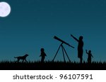 image of a family star gazing... | Shutterstock . vector #96107591