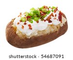 A Baked Potato Loaded With Sour ...