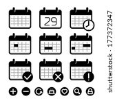 calendar icons set | Shutterstock .eps vector #177372347