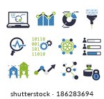 data analytic icon set | Shutterstock .eps vector #186283694