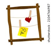 wooden frame with the post it... | Shutterstock . vector #2104766987