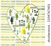 permaculture background with... | Shutterstock . vector #2104767401