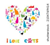 i love cats with cats that are... | Shutterstock . vector #2104769414
