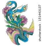 japanese style peacock | Shutterstock .eps vector #151443137