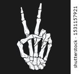 skeleton hand making peace sign ... | Shutterstock .eps vector #1531157921