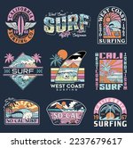 surf vector graphic set. a...