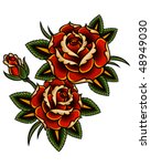 tattoo style roses | Shutterstock .eps vector #48949030
