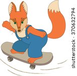 little fox illustration.... | Shutterstock .eps vector #370632794