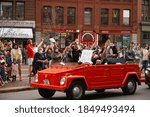 Small photo of PORTLAND, MAINE, USA - 07 NOVEMBER, 2020: Mainers celebrate Joe Biden's victory of the 2020 United States presidential election in downtown Portland Maine.