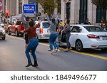 Small photo of PORTLAND, MAINE, USA - 07 NOVEMBER, 2020: Mainers celebrate Joe Biden's victory of the 2020 United States presidential election in downtown Portland Maine.