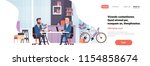 two business men sitting office ... | Shutterstock .eps vector #1154858674