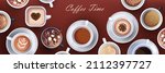 set realistic coffee with... | Shutterstock .eps vector #2112397727