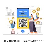 woman using smartphone crypto... | Shutterstock .eps vector #2149259447