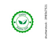 earth day green stamp leaf... | Shutterstock .eps vector #398567521