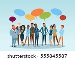 business people group chat... | Shutterstock .eps vector #555845587
