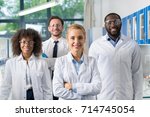 Smiling Group Of Scientists In...