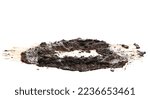 Small photo of Wet mud, stains texture isolated on white, clipping path