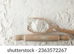 White corn flour in wooden...