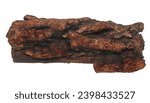 Small photo of Old rotten bark, putrid conifers isolated on white, clipping path