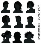 set of silhouettes of heads 7 ... | Shutterstock .eps vector #109641974