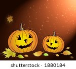  two pumpkins in yellow leafs | Shutterstock . vector #1880184