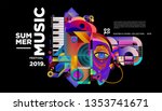 summer colorful art and music... | Shutterstock .eps vector #1353741671