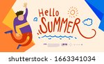 summer holiday season banner... | Shutterstock .eps vector #1663341034