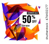 summer sale geometric style web ... | Shutterstock .eps vector #676432177