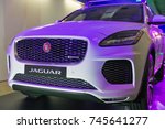 Small photo of KIEV, UKRAINE - OCTOBER 27, 2017: White modern Jaguar E-PACE P300 on the art exhibition "Jaguar. The Art of Performance" in Business Center Toronto.