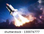 Space Shuttle Taking Off On A...