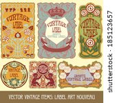 vector vintage items  label art ... | Shutterstock .eps vector #185123657