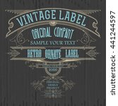 vintage typographic label... | Shutterstock .eps vector #441244597
