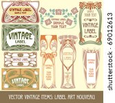 vector vintage items  label art ... | Shutterstock .eps vector #69012613