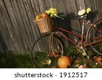 Old Bicycle With Pumpkins