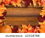 Autumn Leaves Frame With Wood...