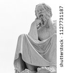Small photo of Socrates the ancient greek philosopher in deep thoughts, space for text