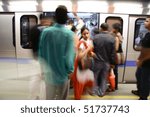 Small photo of DELHI - SEPTEMBER 17: passengers alighting metro train on September 17, 2007 in Delhi, India. Nealy 1 million passengers use the metro daily.