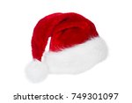 Santa Claus Hat, Red Christmas Hat Isolated over White Background