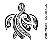 polynesian tattoo turtle... | Shutterstock .eps vector #1370086637