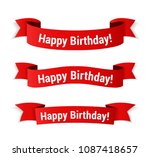 red banners with 'happy... | Shutterstock .eps vector #1087418657