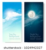 two contrasting sky banners  ... | Shutterstock .eps vector #1024942327