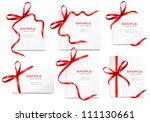 set of card note with red gift... | Shutterstock .eps vector #111130661