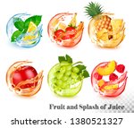 set of mint and fruit in a... | Shutterstock .eps vector #1380521327