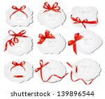 set of beautiful cards with red ... | Shutterstock .eps vector #139896544
