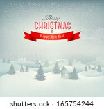 christmas winter landscape... | Shutterstock .eps vector #165754244